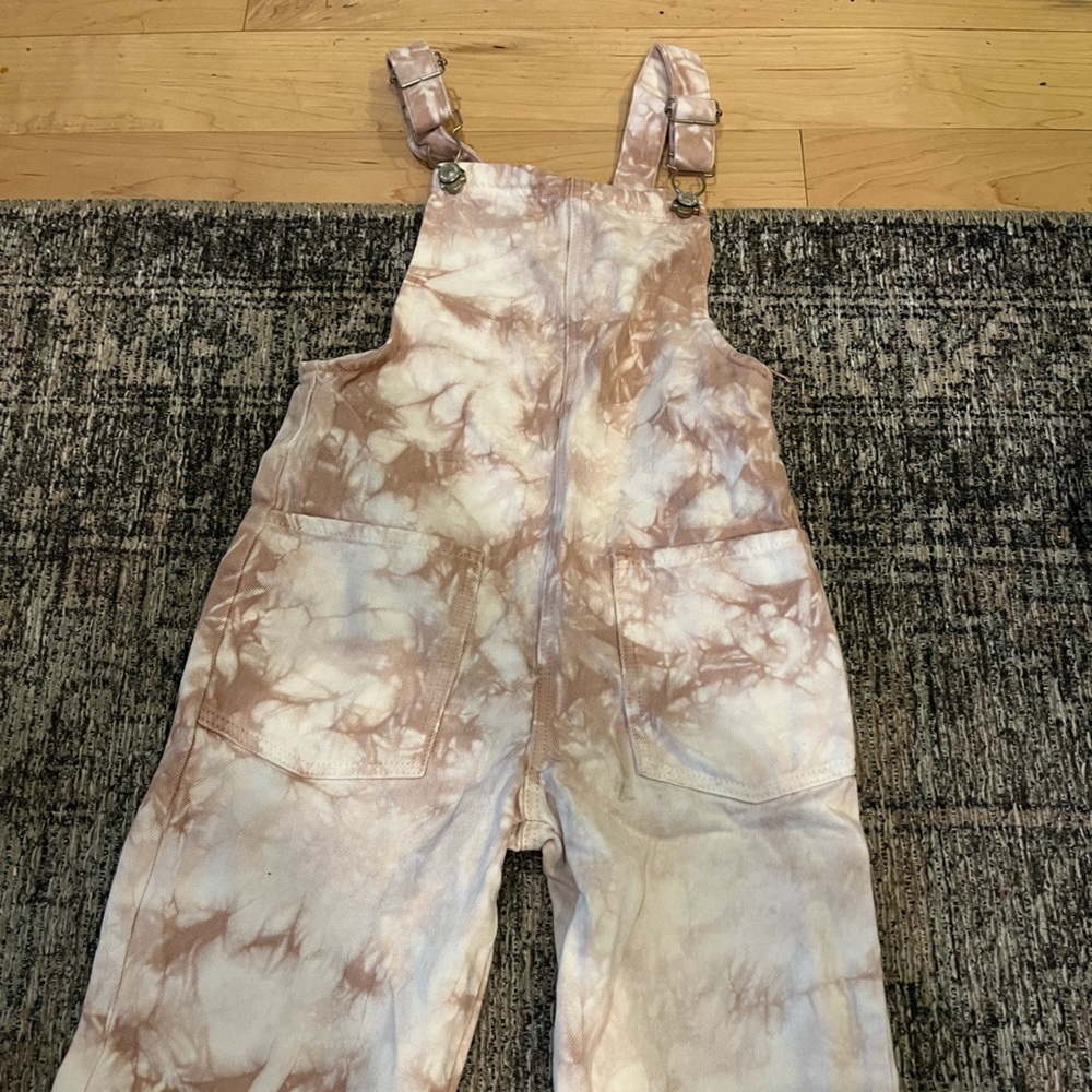 Girl’s tye dye denim overalls